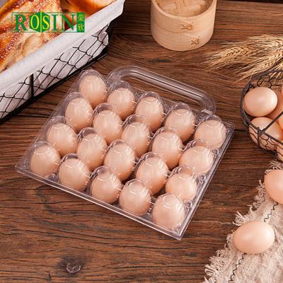 China Portable Clear Plastic Agriculture 20 Holes PVC PET Retanglar Blister Egg Tray for sale