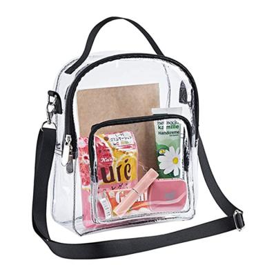 China Waterproof/Amazon High Quality Manufacturer Wholesale Transparent Crossbody PVC Satchel Bag Clear Storage Bag Handbag for sale