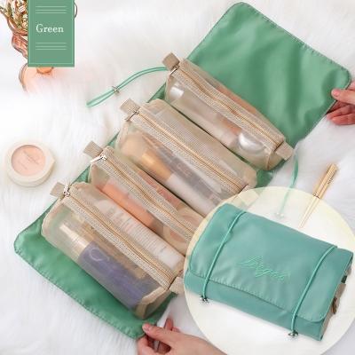 China Fashion Hanging Organizer Foldable Cosmetic Polyester Makeup Bag Waterproof Wash Women Travel Organizer Bag Inner Mesh Bag for sale