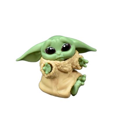 China Cartoon Toy Miriat Custom Baby Yoda Anime Figure Toy OEM StarWars Baby Yoda Plastic Figure for sale