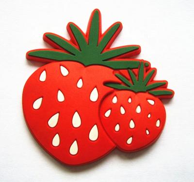 China Eco-friendly Soft Warm Soft Fridge Magnet Souvenir Custom Design Fruit PVC Magnetic Fridge Sticker for sale