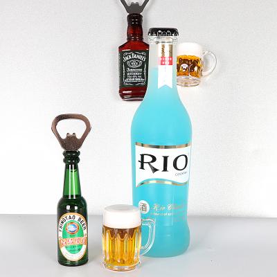 China Creative Stereo Stocked Bottle Opener Fridge Magnet Beer Opener Wine Bottle Opener Magnet for sale