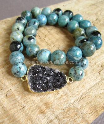 China ST0042Boho Druzy Agate Punk Bracelet Beads Yoga Bracelet for sale