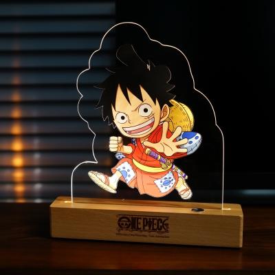 China New-designed Creative Anime 3D Illusion Wooden Custom Acrylic Base DIY LED Night Light Table Lamp as Gifts for sale