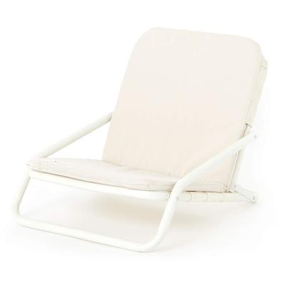 China Portable Lightweight Aluminum Frame Alu Premium Fabric Beach Chairs Cushion Folding Portable Removable Recliner Chairs With Carry Strap for sale