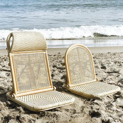 China Folds Full Flat Tatami Wicker Lightweight Style Garden Rattan Convertible Outdoor Folding Lounge Chair With Backrest for sale