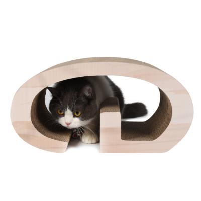 China 2021 New Pet Toys Sustainable Cat Scratch Board G Letter Cardboard Corrugated Cat Scratch Bed for sale