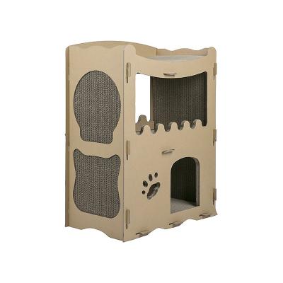 China Viable Feline Cardboard Cat House Cat Scratcher Post by AxionJT Cat Scratcher Toy Corrugated for sale