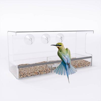 China Viable Nature's Den Bird Feeder Window Box Wall Mounted Bird Feeding Station IDBF009 for sale