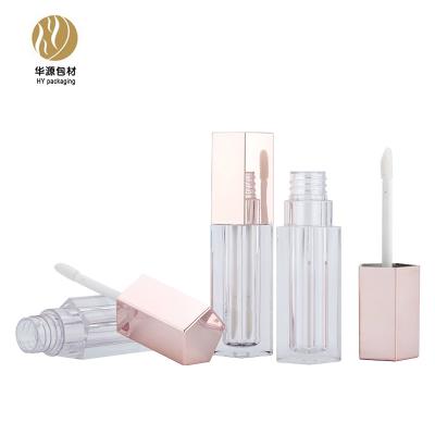 China Classy Pentagon 6ml Cosmetics Luxury Crystal Lip Gloss Liquid Lipstick Tube for sale