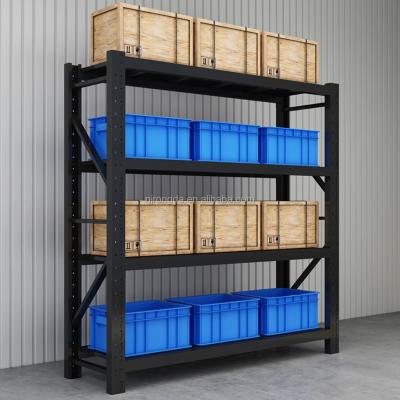 China Corrosion Protection Light Duty Metal Boltless Shelving Warehouse Storage Steel Rack for sale