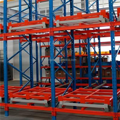 China Heavy Duty Corrosion Protection Warehouse Metal Storage Rack , Orange Blue Display Shelving Push Back Racking Systems for sale