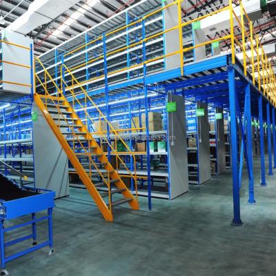 China Corrosion Protection ISO Certificate Heavy Duty Adjustable Warehouse Mezzanine Floor Multilevel Steel Racking System for sale