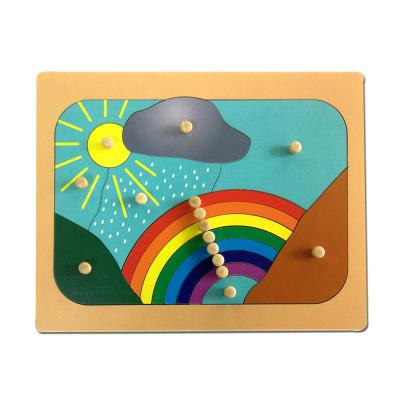 China 2021 Early learning montessori toy baby educational toys rainbow jigsaw wooden puzzle game for sale