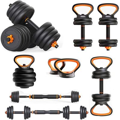 China 2021 Hot Selling Universal 40KG 6 in 1 Barbell Adjustable Dumbbell Kettlebell Set Multifunctional Push Up Rack for sale