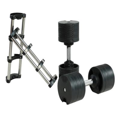 China 2021 newest high quality 20kg to 36kg adjustable dumbbell plated dumbbell set 2kg 4kg smart quick increase switch for sale