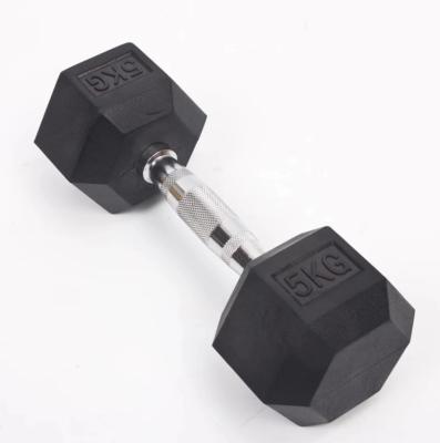 China Universal Weighs Gym Equipment Dumbbell Set Hexagon Rubber Hex Dumbbells Set Cast Iron Dumbbells 10KG 20KG 30KG 40KG 50KG for sale