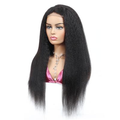 China Silky Straight Unprocessed Brazilian Raw Virgin Hair Deep Wave Straight Human Hair Lace Closure Wig for sale