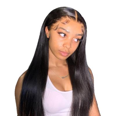 China 100% Naturl Virgin Cuticle Aligned Straight Human Hair HD Indian Swiss Lace Frontal Wig For Black Women for sale