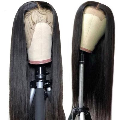 China Grade 10A Virgin Straight Cuticle Aligned Brazilian Straight Hair Pre Plucked Lace Front Human Hair Wig for sale