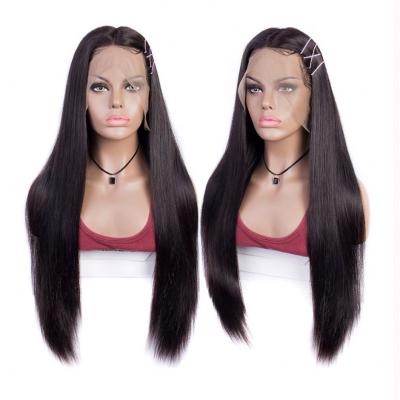 China Good Quality Virgin Straight Cheap Raw Indian Cuticle Aligned Hair 13*6 Silky Straight Lace Front Wig For Black Women for sale