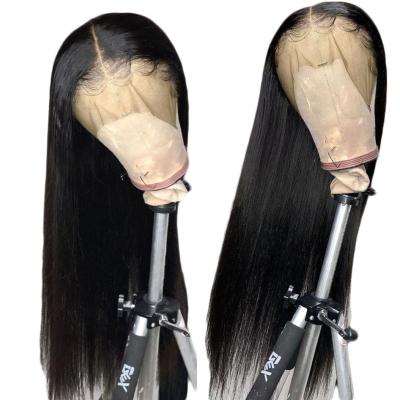 China Wholesale Unprocessed Virgin Straight Cuticle Aligned Raw Brazilian Pre Plucked Hair 13X6 Lace Frontal Wigs For Black Women for sale