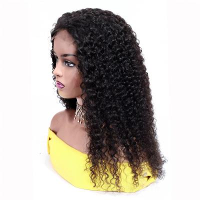 China Double Curly Curly Weft Pre Plucked Free Raw Indian Curly Swiss Lace Front Wig Glueless HD 13*6 Tangle Hair Wig for sale