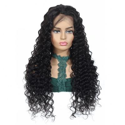 China Mink Peruvian Human Hair Vendors Transparent Deep Curly Swiss Lace Wig Raw Virgin Cuticle Aligned Deep Wave Hair Full Lace Wig for sale