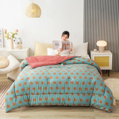 China Spring And Fall Polyester Single Sided Diamond Quilted Fabric Patchwork Sustainable Soft Touch Microfiber Dotted Back Comforter King Size for sale