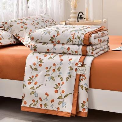 China Summer Air Condition Comforter Soft Sustainable Comforter Cover Cool Comforter Covers Washed Cotton And Double-Layer Yarn Linen Fabric for sale