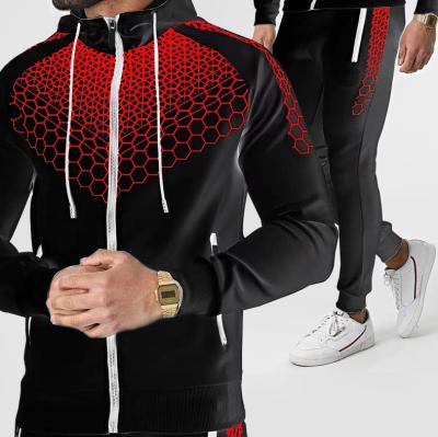 China Anti-wrinkle 2022 New Autumn Full Zip Up Hoodies +Casual Pants Custom Logo Set Heavyweight Mens Zipper Hoodie for sale