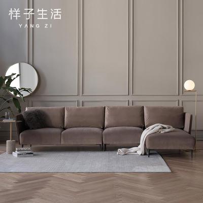 China Other high quality shell form l sectional to form tufted velvet fabric sofa set for sale