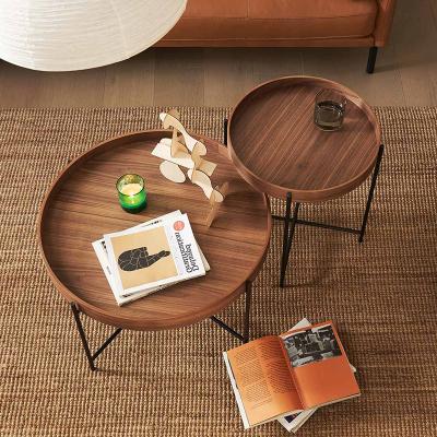 China Home Unique Modern Nordic Coffee Wood Design Walnut Furniture Side Table Eco-friendly Tea Set For Living Room for sale