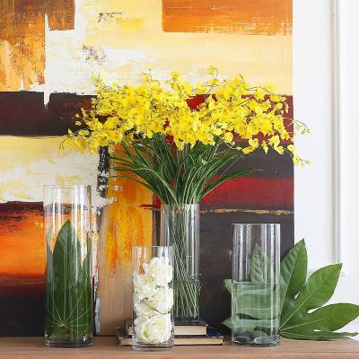 China Bixuan Candle Holder Plant Glass Containers Clear Cylinder Flower Arrangement Wedding Decor Handmade Glass Table Centerpieces 10x30cm for sale