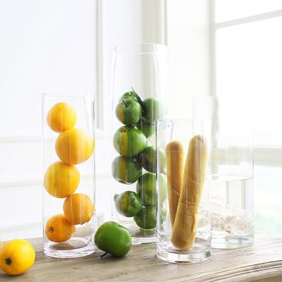 China Bixuan Glass Candle Holder Plant Containers Clear Cylinder Flower Arrangement Wedding Decor Handmade Glass Table Centerpieces 10x40cm for sale