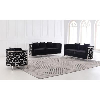 China New Modular Modern Living Room Furniture Chesterfield Velvet Fabric Sofa Set for sale