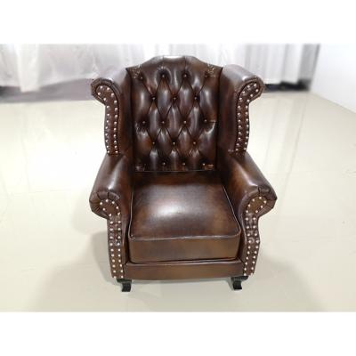 China Modular Armchair Luxury Back Vintage Living Room Furniture Leather Accent Chair for sale