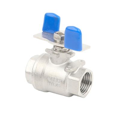 China General 304 PTFE Floating Ball Butterfly Handle Ball Valve Seated for sale