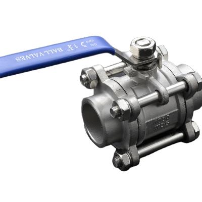 China 3PC General Stainless Steel CF8 PTFE Seated Ball Valves With Butt Welding for sale