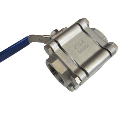 China General 2000 Stainless Steel Ball Valve 3-PC Thread End Doom With Mounting Bracket for sale