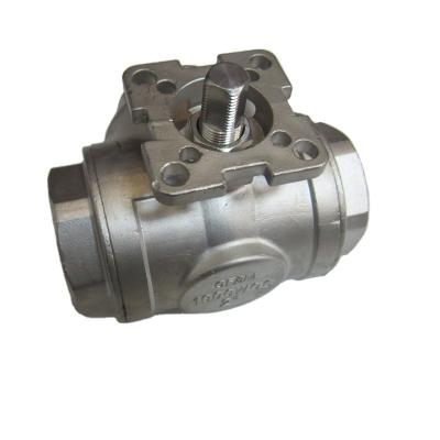 China Floating Thread General Three Way Ball Valve With High Mounting Bracket ISO5211 for sale