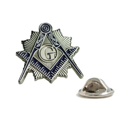 China Custom Masonic Lapel Pins Hard Enamel Badge Die Casting Gold Plated Europe/America Maker Art Metal Crafts Designer Badge for sale