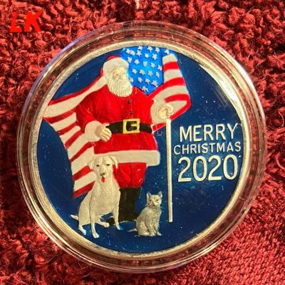 China New Europe/America Wish Coin Merry Christmas Happy Holidays Santa Claus Soft Enamel Metal Commemorative Coin for sale