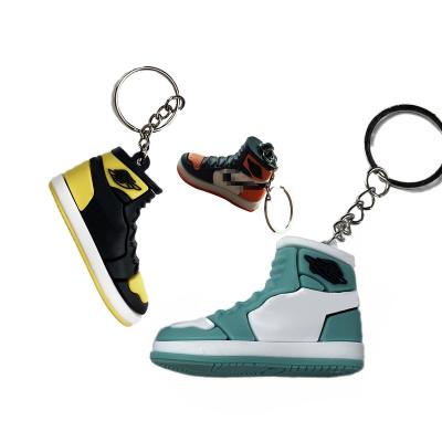 China European and American countries fashion designer custom logo pvc basketball rubber bulk sports mini crocs shoe to charm key chain accessories 3d sneaker key chain for sale