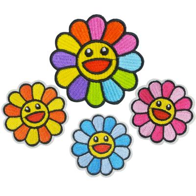 China Wholesale New Design 3D Beautiful Flower Applique Custom Chenille Iron On Embroidery Lace Patches For Apparel for sale