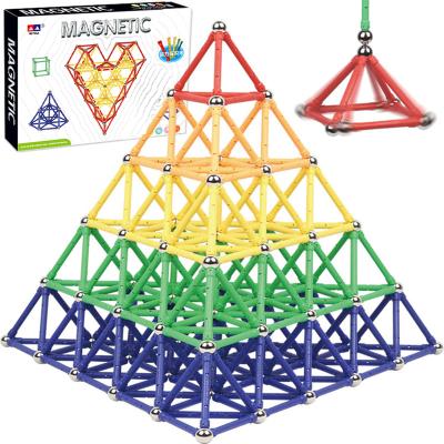 China Bright Colors Flexible Intellectual Rotate 360 ​​Degree PULL 3D Puzzle DIY Building Educational Sticks Stacking Set Toys For Kids for sale