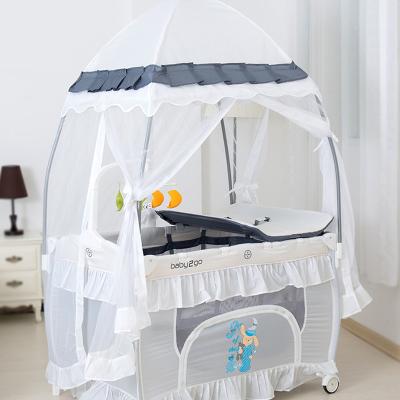 China Modern Portable Folding Baby Bed Set Foldable Baby Sleep Bed With Mosquito Net for sale