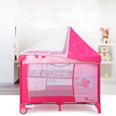 China Baby Nursery Center Baby Travel Mobile Portable Square Crib with Mosquito Net for sale