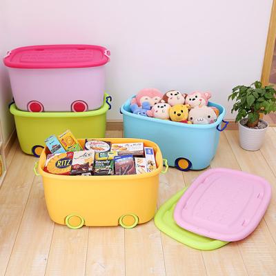 China Viable Cute Colorful Cartoon Children Plastic Storage Box For Kids Toys Eco-friendly Multifunctional Modern Folding for sale