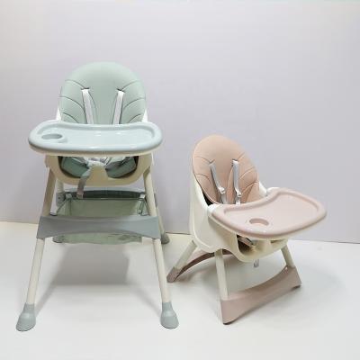 China 2021 Eco-friendly Hot Selling 2 In 1 High Kids Food Eating Dining Chair With Soft Cushion for sale